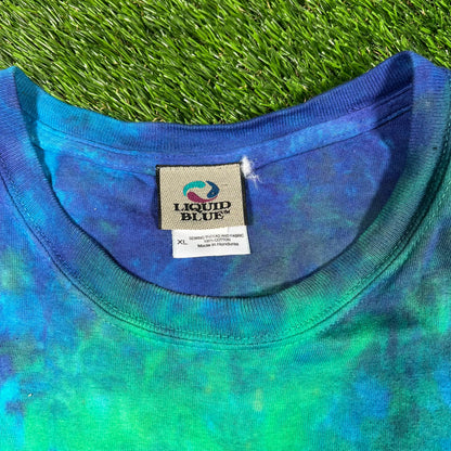 Modern Grateful Dead Bears Blue/Green Tie Dye Tee Size XL USED v16897