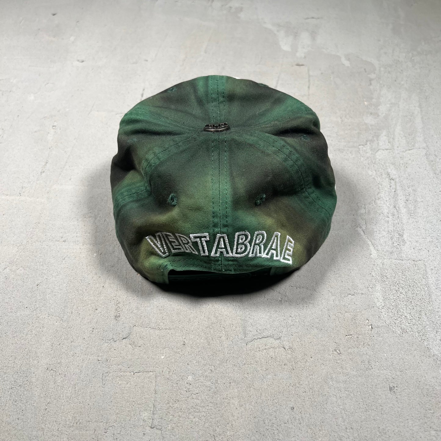 Vertebrae Distressed Green Hat USED x17393