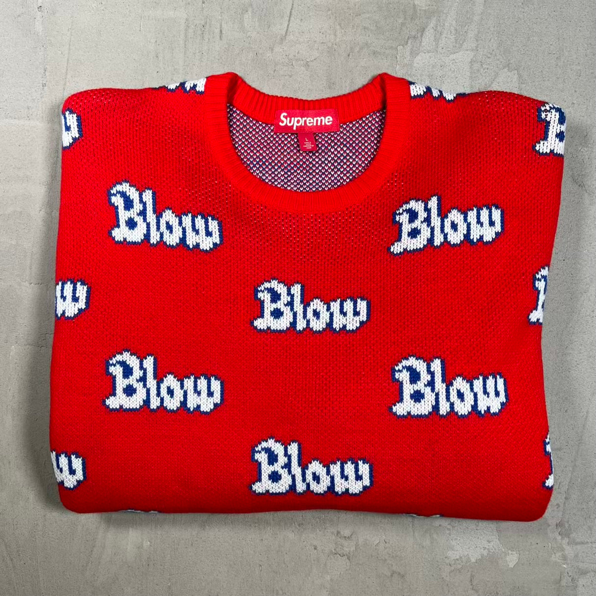 Supreme Blow (2023) Red Sweater Size Large USED x18458