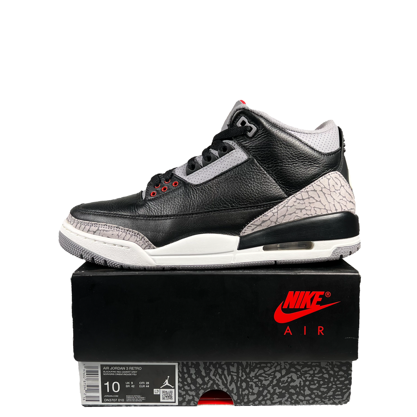 Jordan 3 Black Cement (2024) Size 10 USED s19578