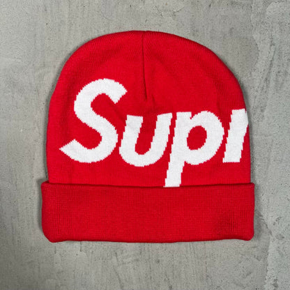 Supreme Big Logo Red Beanie (2025) USED x18780