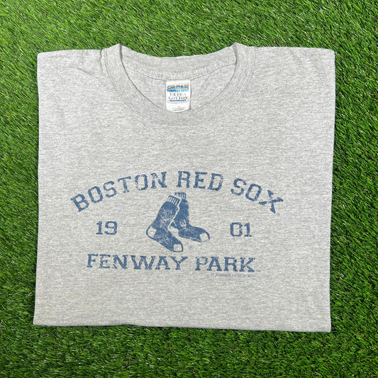 2003 Boston Red Sox Grey Tee Size XL USED v17139