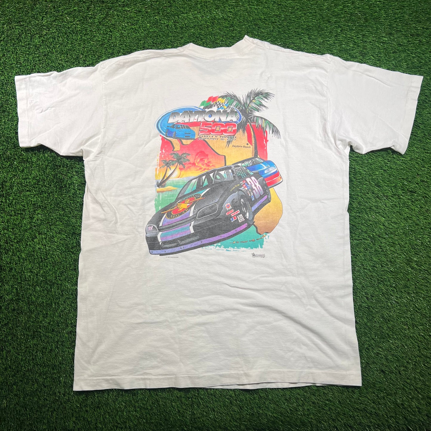 1997 Daytona 500 Dale Earnhardt's #3 White Tee Size XXL USED v18491