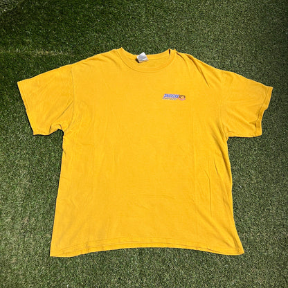 Y2K Snickers Training Wheels Yellow Tee Size XL USED v16584