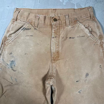 Y2K Carhartt Flannel Lined Khaki Painter Pants Size 31 USED v20239
