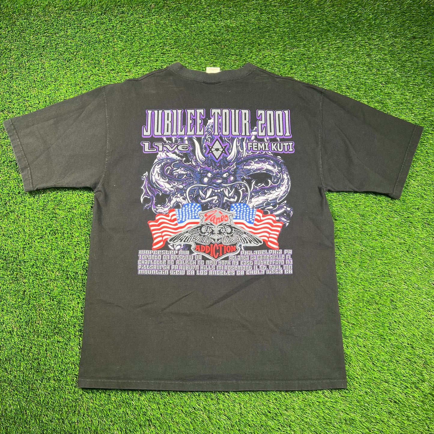 2001 Janes Addiction Black Jubilee Tour Tee Size Large USED v18272