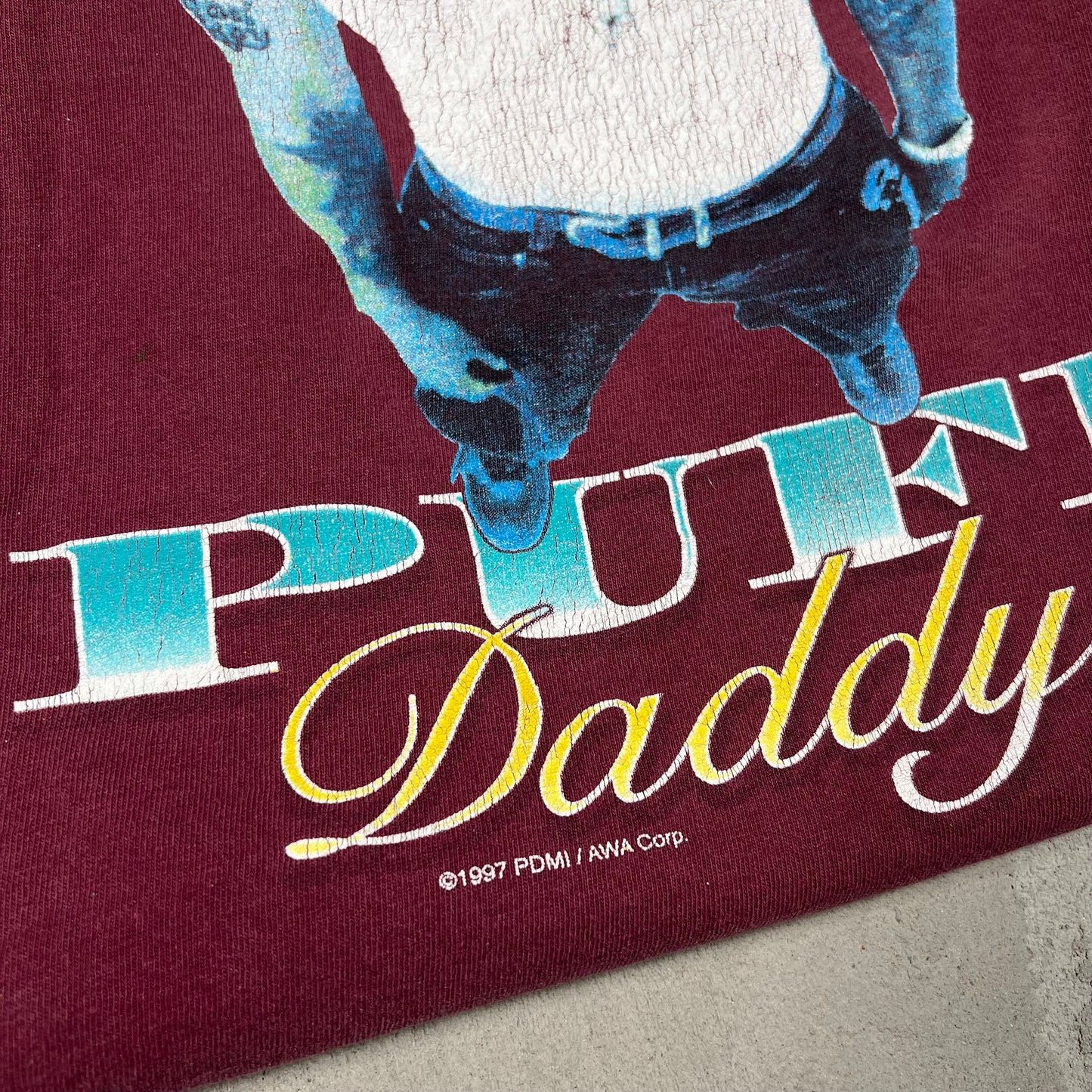 1997 Maroon Puff Daddy Tee Size XL USED v17768