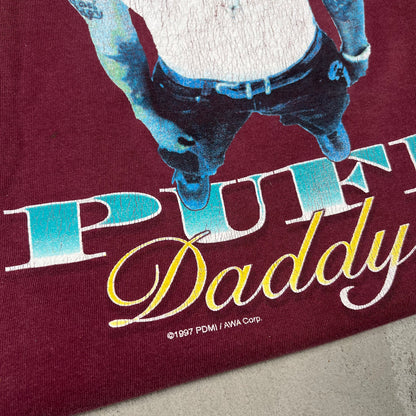 1997 Maroon Puff Daddy Tee Size XL USED v17768