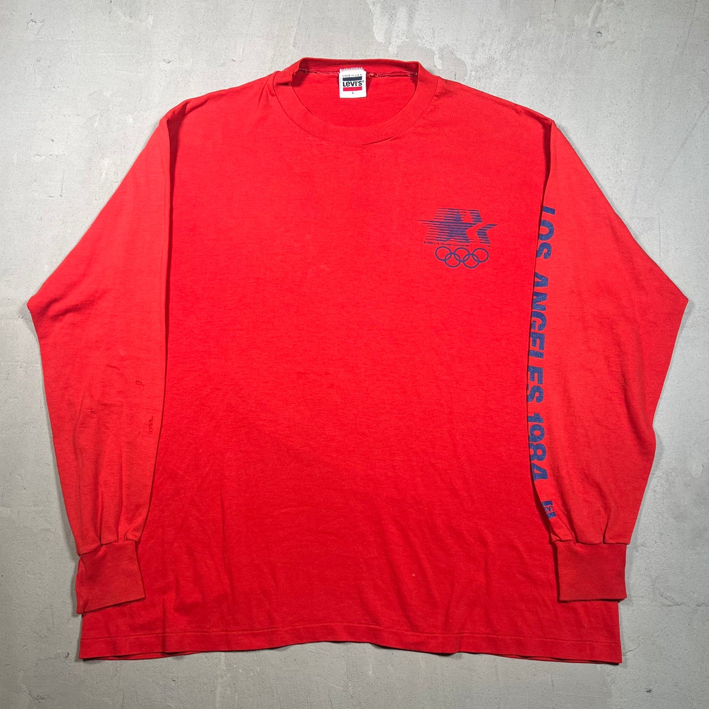 1984 Los Angeles Olympics Red Longsleeve (Levi's Tag) Size Large USED v19195