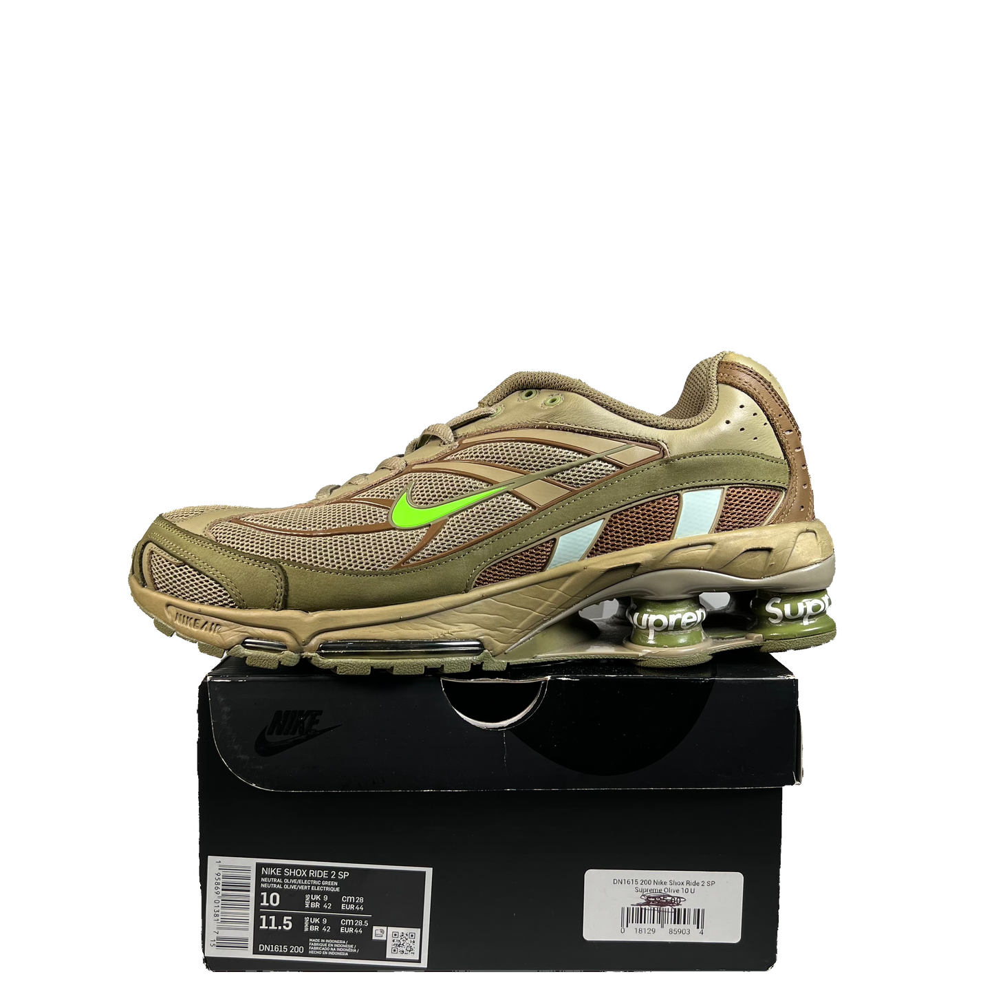Nike Shox Ride 2 Supreme Olive (2022) Size 10 USED s21390