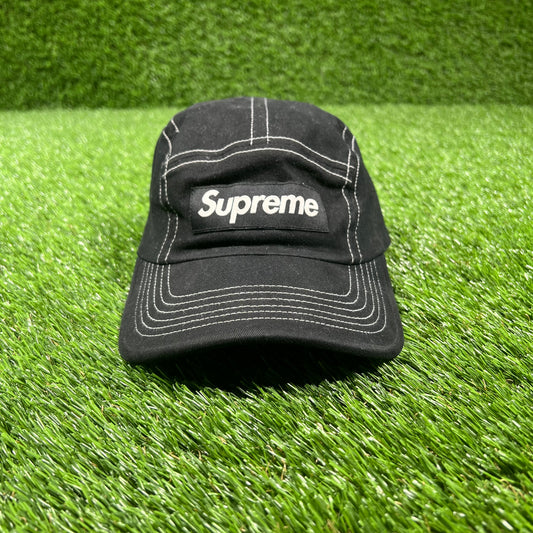 Supreme 2-Tone Twill Black Camp Cap USED x14855