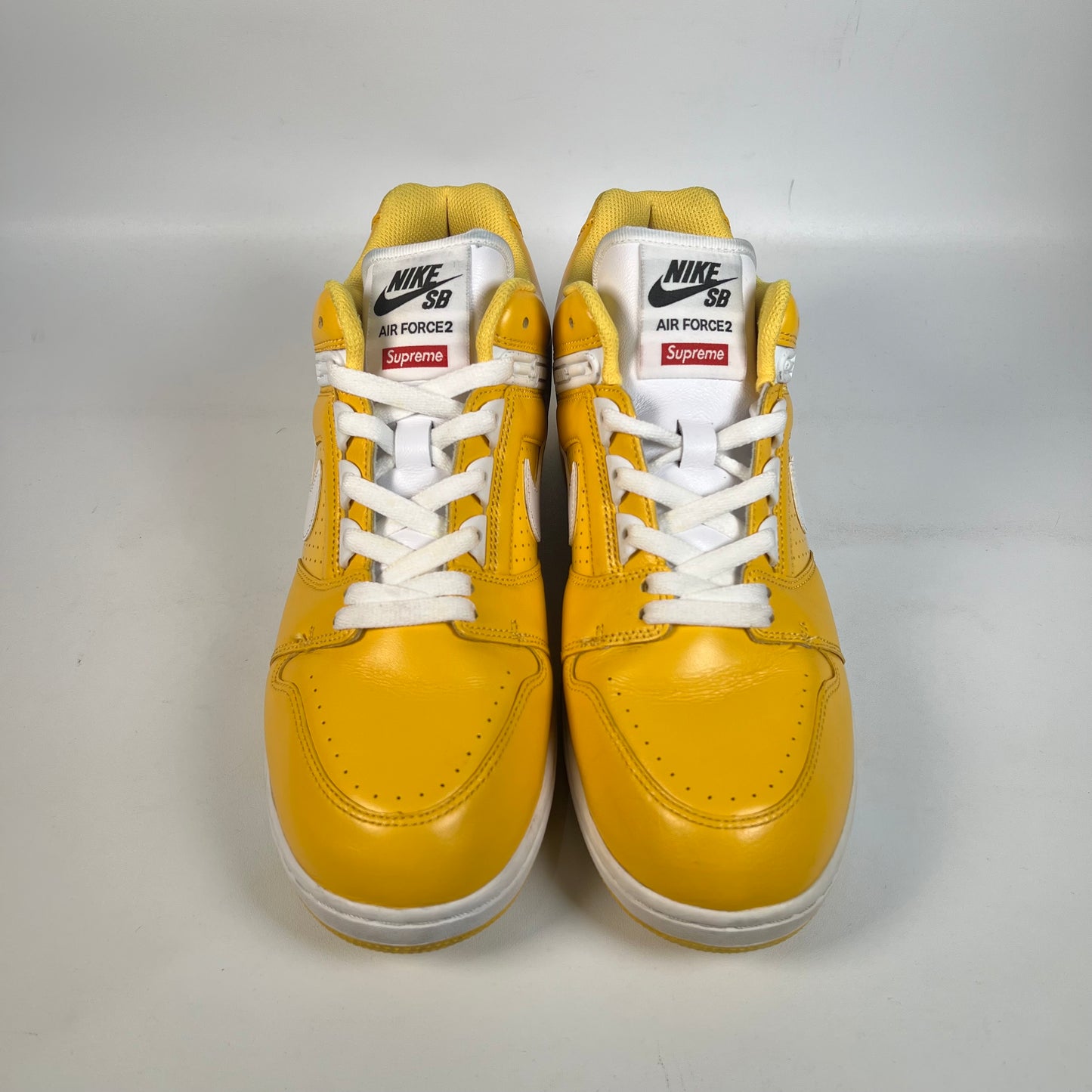 Nike SB Air Force 2 Low Supreme Yellow (2017) Size 10.5 USED s21172