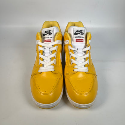 Nike SB Air Force 2 Low Supreme Yellow (2017) Size 10.5 USED s21172