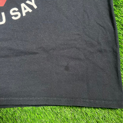 Y2K Overkill "We Don't Care" Black Album Tee Size XL USED v18647