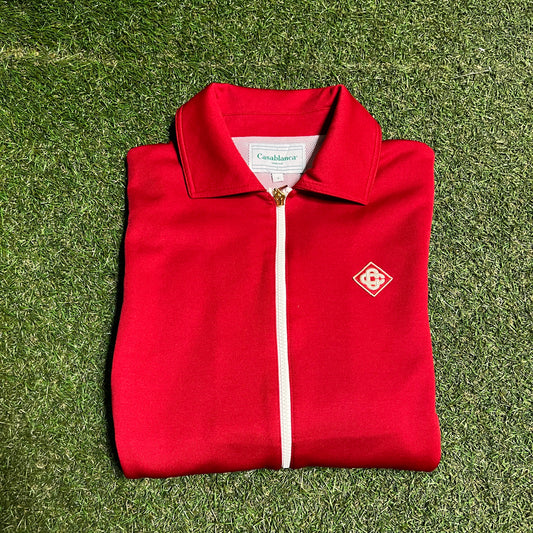 Casablanca Tennis Club Red Zip Up Hoodie Size Small USED x14156