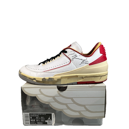 Jordan 2 Low Off-White White Red (2021) Size 9 USED s22647