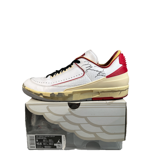 Jordan 2 Low Off-White White Red (2021) Size 9 USED s22647