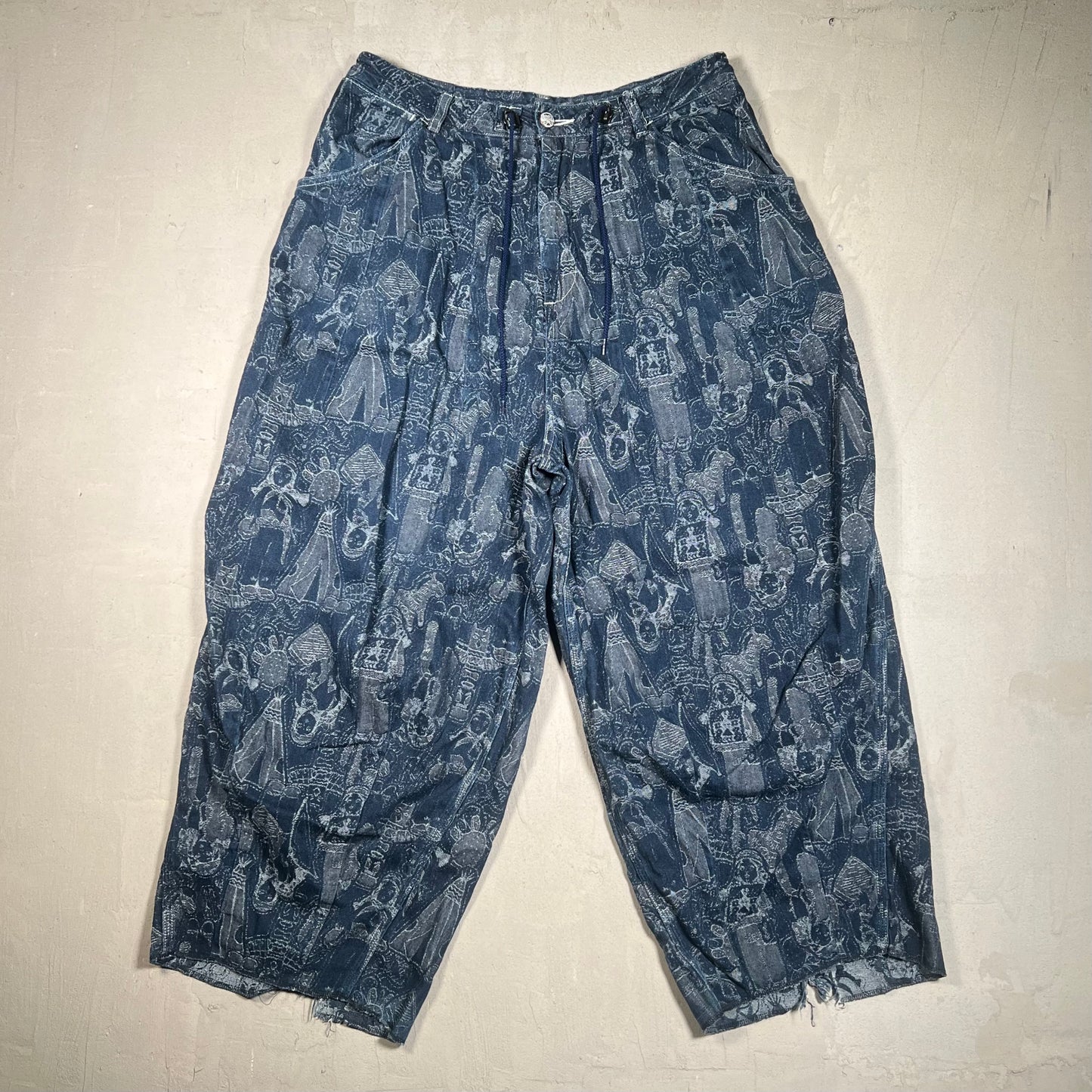 Needles H.D. Painters Doll Jacquard Indigo Pants Size Small USED x17444