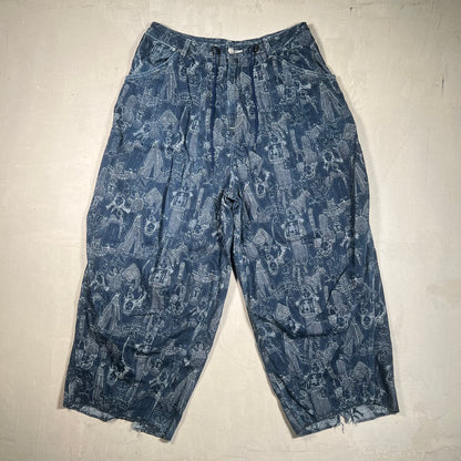 Needles H.D. Painters Doll Jacquard Indigo Pants Size Small USED x17444
