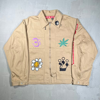 Cactus Plant Flea Market CPFM Knowledge Brown Work Jacket (2021) Size 3 XL USED x18884