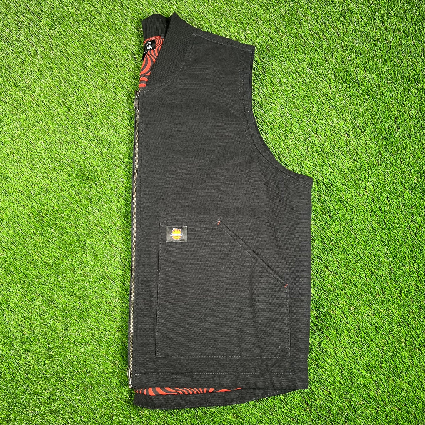 Dickies Spit Fire Black Vest Size XL USED x15870