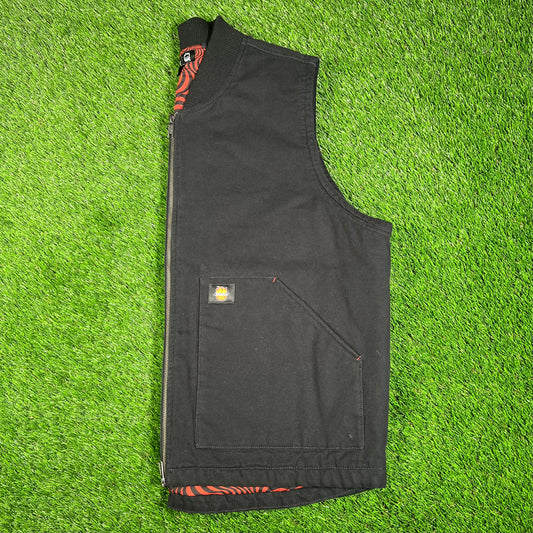 Dickies Spit Fire Black Vest Size XL USED x15870