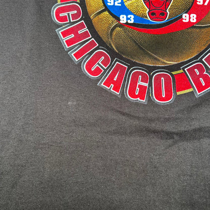1998 Chicago Bulls NBA Champions Starter Tag Black Tee Size XL NEW v16738