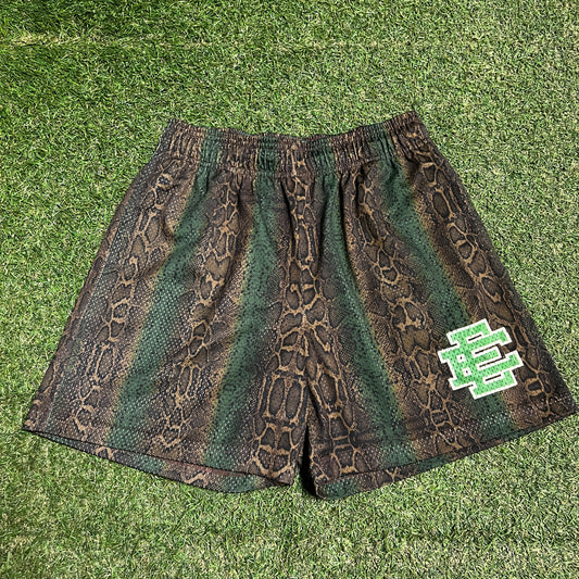 Eric Emanuel Green Snake Camo Shorts Size Medium USED x13828