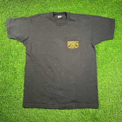 1990s Black Boot Hill Saloon Daytona Beach Florida Pocket Tee Size XL USED v18494