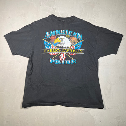 1997 Harley Davidson American Pride Eagle Black Tee Size XL USED v16466