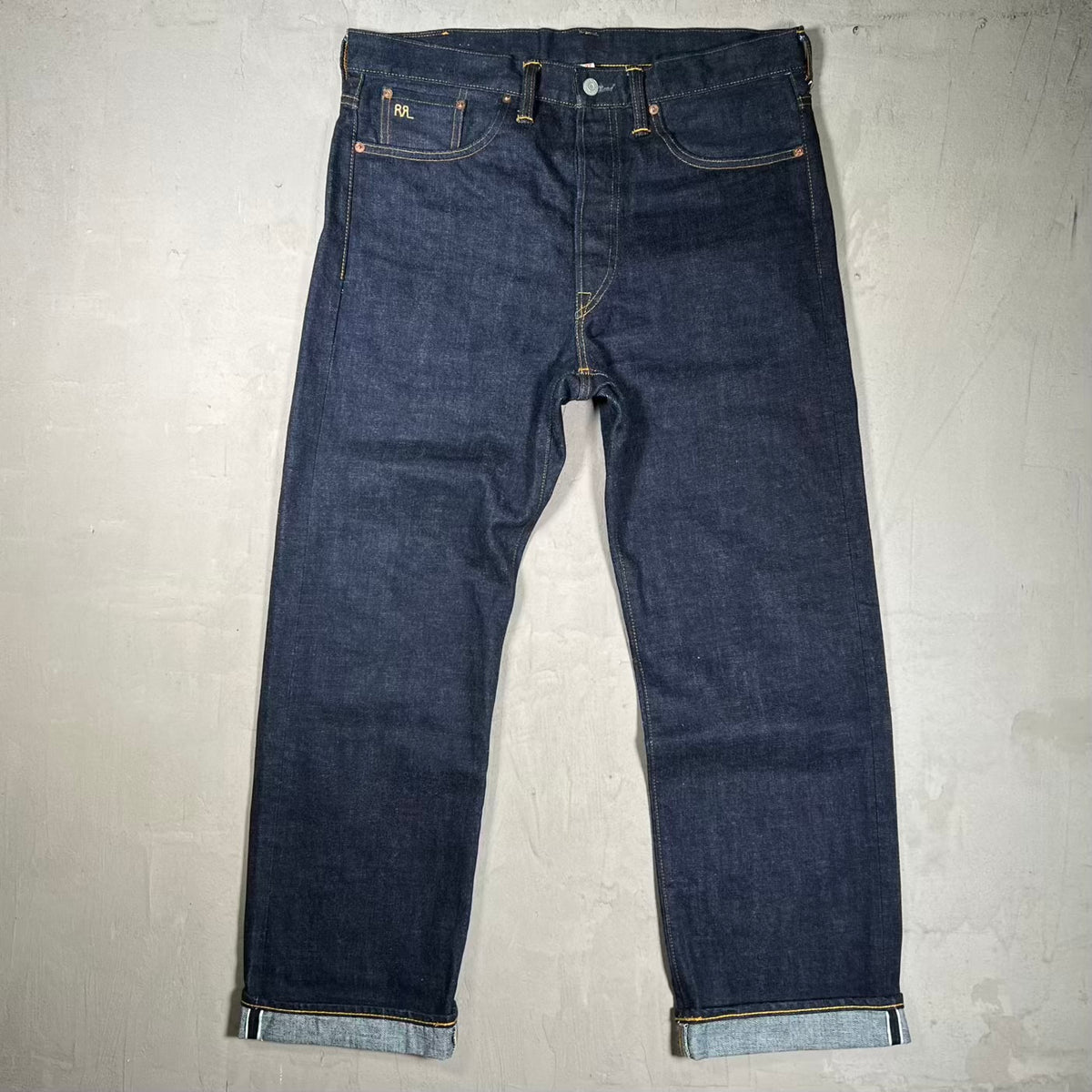 Ralph Lauren Double RL Raw Rigid Denim Size 33 x 32 USED v20091