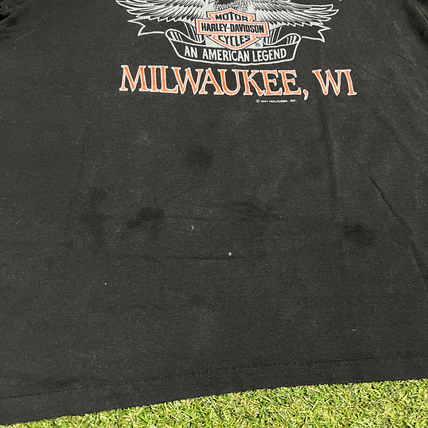 1991 Harley Davidson Milwaukee Black Tee Size XL USED v16484