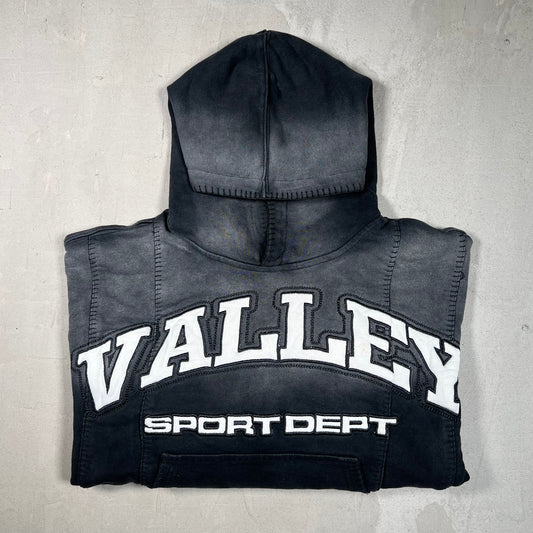 Vale Valley Sport Dept Black Pullover Hoodie Size Medium USED x17247