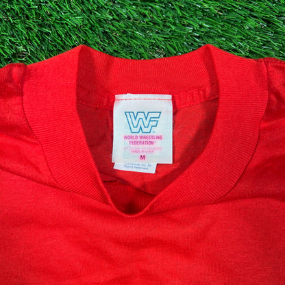 1988 Hulkamania WWF Red Tee Size Medium USED v18691