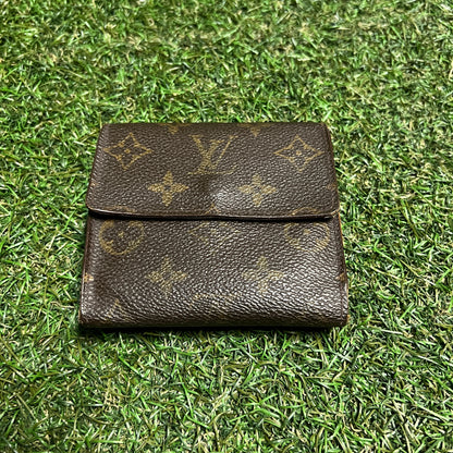 1990s Louis Vuitton Monogram Porte Monnaie Billets Trifold Brown Wallet USED x14064