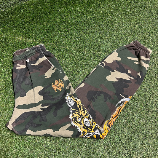 Warren Lotas Orange Reaper Camo Sweatpants Size Small USED x14151