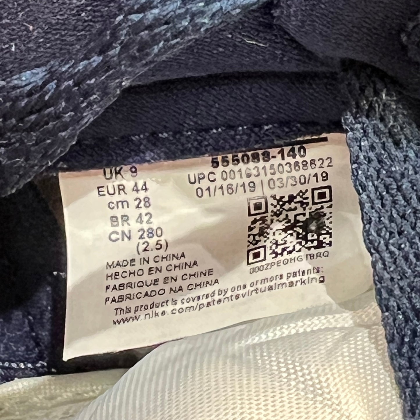 Jordan 1 High Obsidian (2019) Size 10 USED s20212