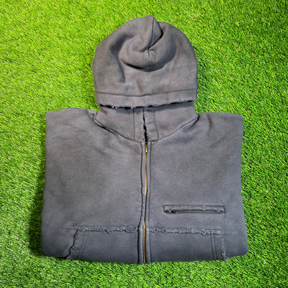 GV Gallery Raspberry Washed Navy Front Pocket Zip Up Hoodie Size XS USED x16902