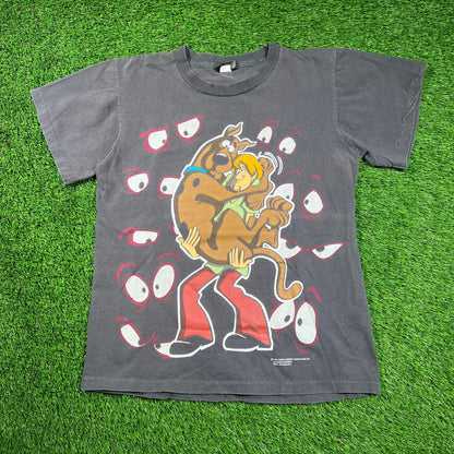 1997 Scooby Doo Washed Black Tee (Glow in the Dark) Size Medium USED v18224