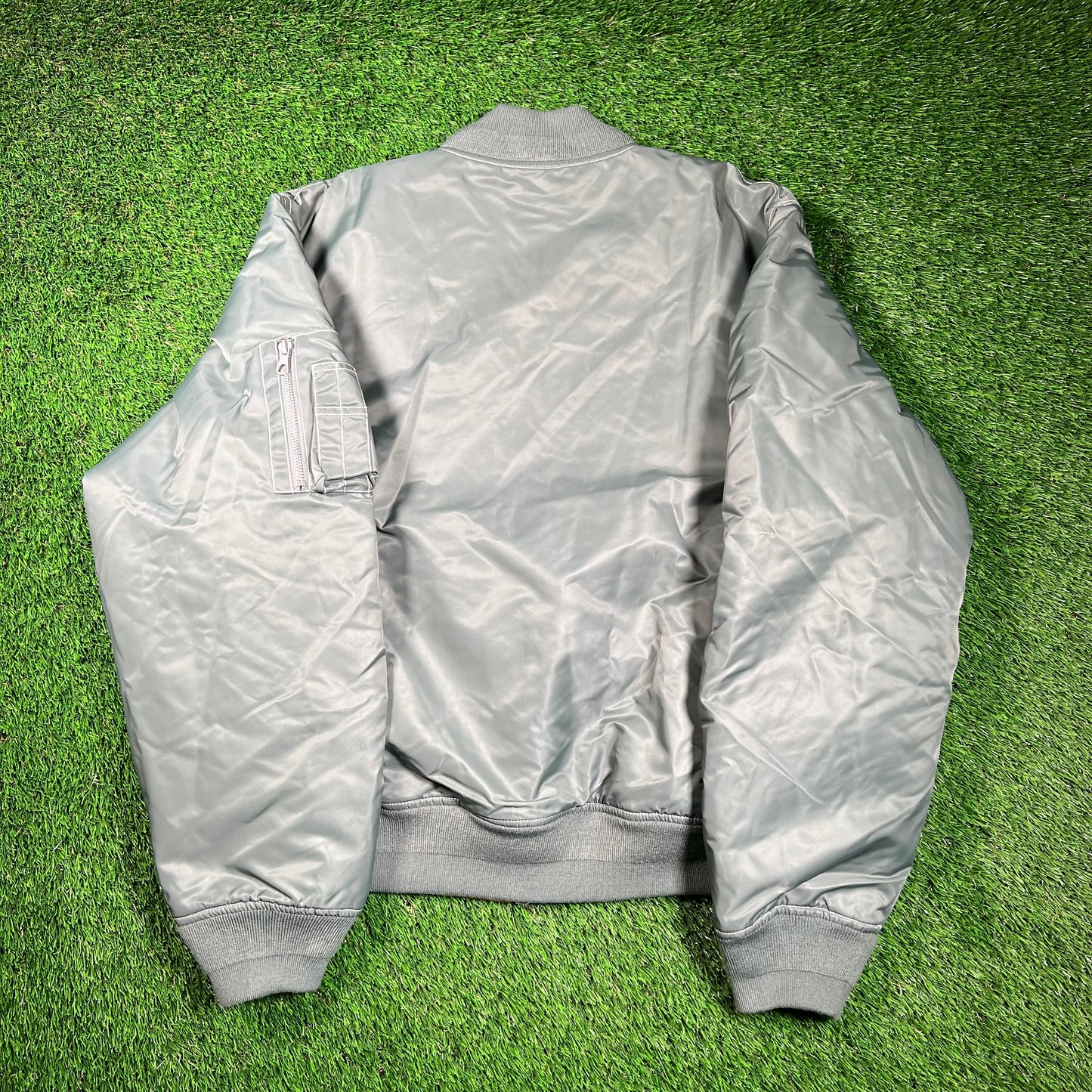 Stussy Built Reversible Bomber Green/Orange Jacket Size Large USED x16648