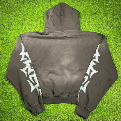 Vale Blue Ghost Washed Black Hoodie Size XL NEW x16638