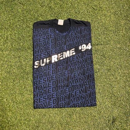 Supreme AOP Respected Navy Tee Size Medium NEW x13648
