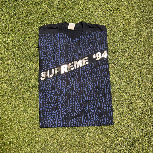 Supreme AOP Respected Navy Tee Size Medium NEW x13648