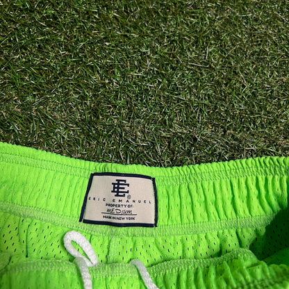 Eric Emanuel Green Logo Green Lightning Bolt Shorts Size Medium USED x14111