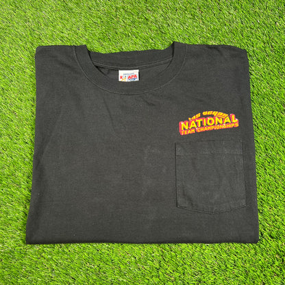 Y2K Black Las Vegas Billiards Team Championship Tee Size XXL USED v16604
