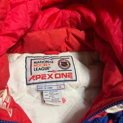 1990s NY Rangers Apex Puffy Blue Jacket Size Large USED v15908