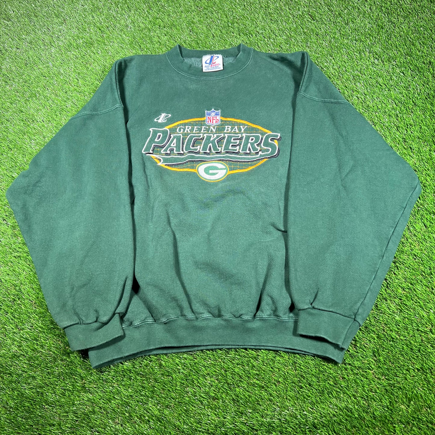 1990s Green Bay Packers Embroidered Logo Green Crewneck Size XL USED v16983