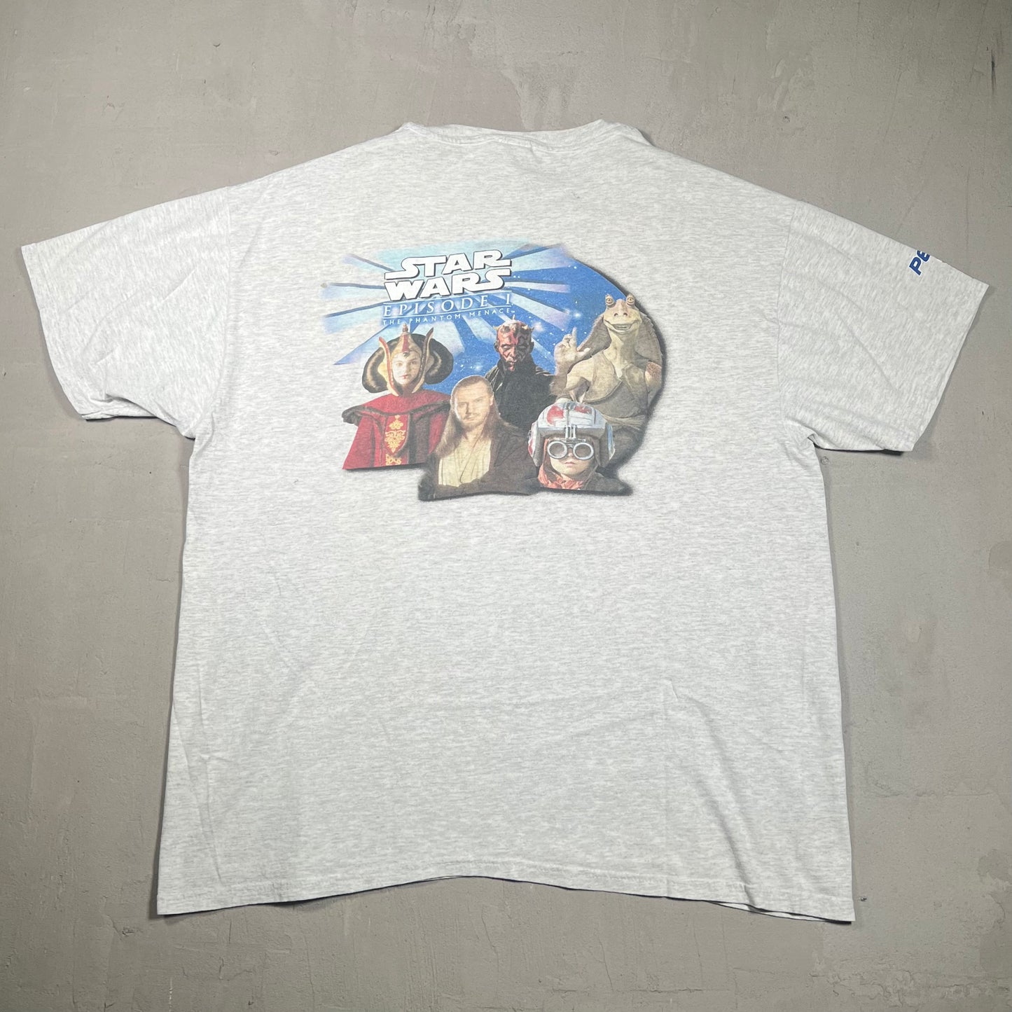 Y2K Star Wars Episode The Phantom Menace Grey Tee Size XL USED v16674