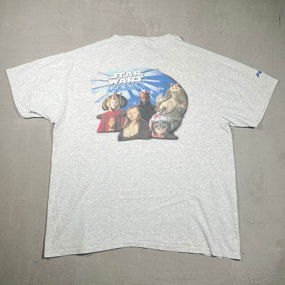 Y2K Star Wars Episode The Phantom Menace Grey Tee Size XL USED v16674