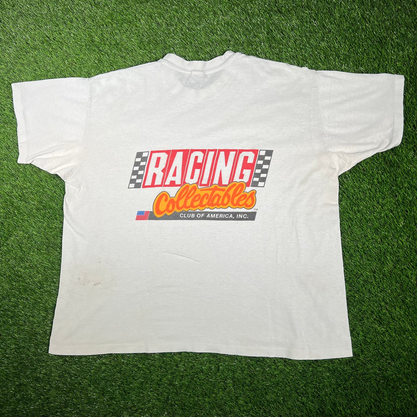 1990s Racing Collectibles White Logo Tee Size XXL USED v17344